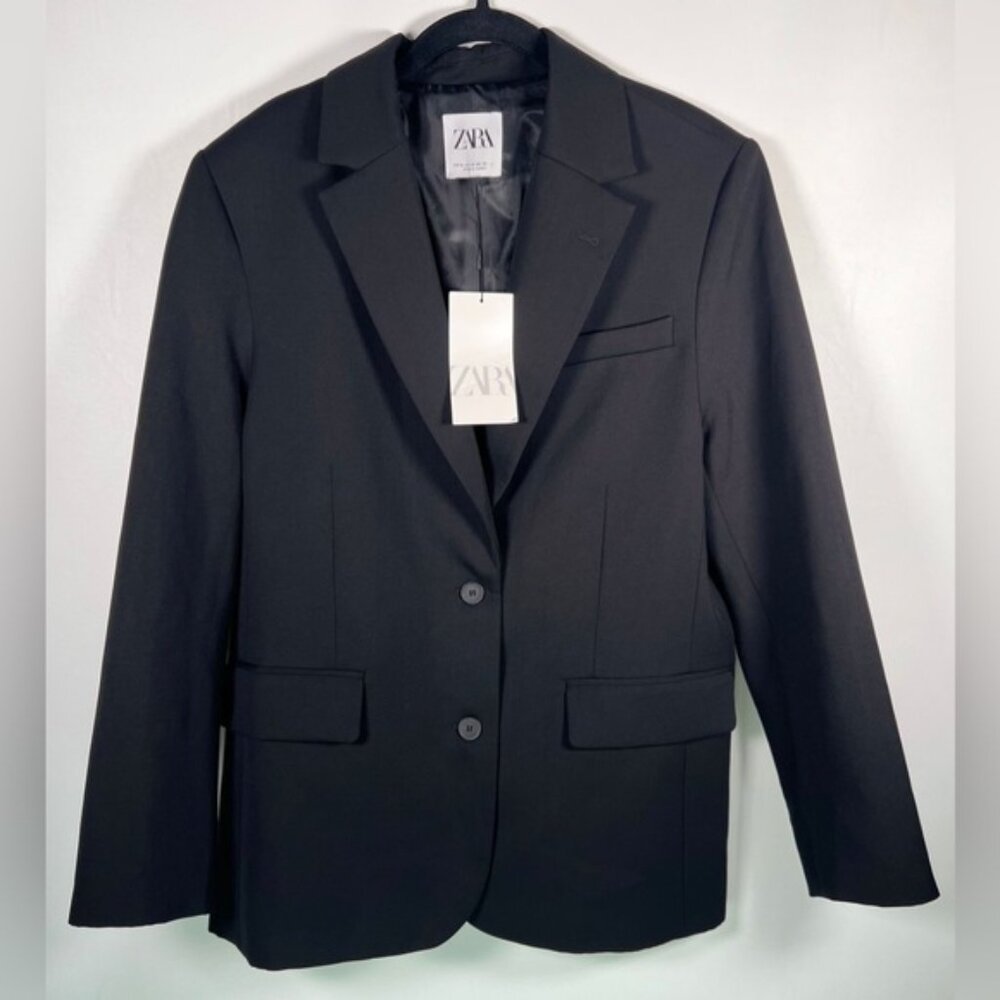 NWT ZARA BASIC Lined 2 Front Button Shoulder Pads… - image 4